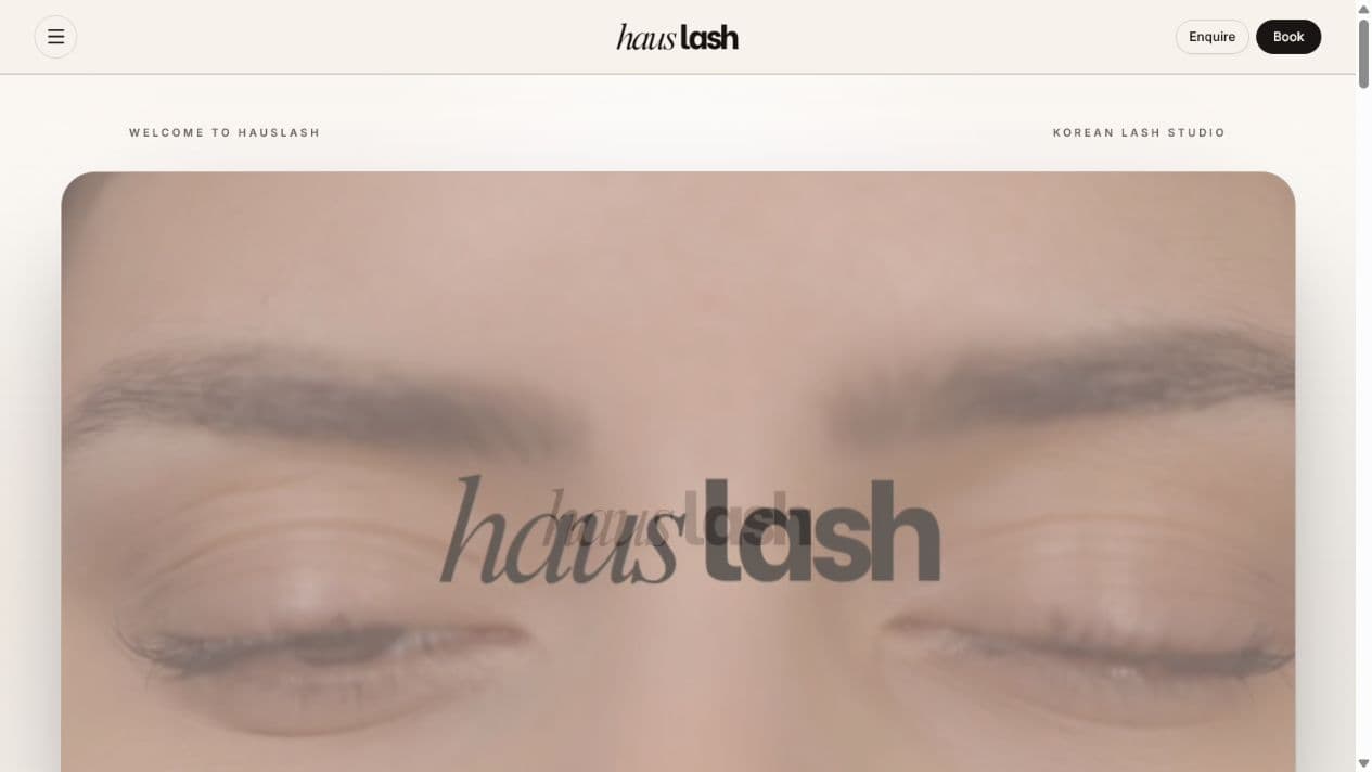 HausLash homepage walkthrough